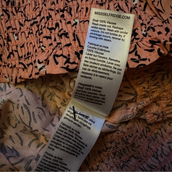 NWT Miss Selfridge ASOS Pink Floral Vintage Retro Style Blouse - Small 6 1940s - Picture 4 of 5